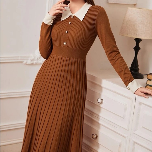 Rib knit sweater dress - Picture 3 of 5